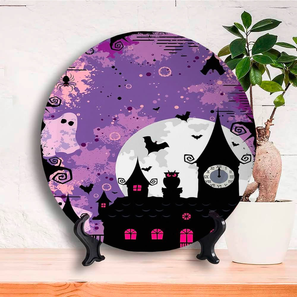 Vintage Halloween Decorative Ceramic Plates, Halloween Midnight - Image 4